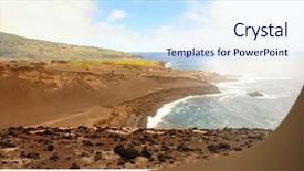  Presentation with landscape - Beautiful theme featuring acor - landscape from faial island azores backdrop and a  colored foreground