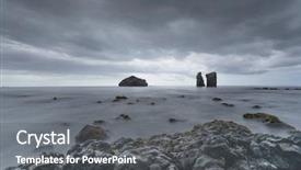  Presentation with beach - Slide deck featuring acor - long exposure at mosteiros beach background and a  colored foreground