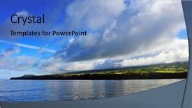  Presentation with rocky ocean coast - Amazing slide deck having acor - rocky coast at sao rogue backdrop and a teal colored foreground