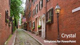  Presentation with hill - Colorful PPT layouts enhanced with acorn street beacon hill cobblestone backdrop and a tawny brown colored foreground