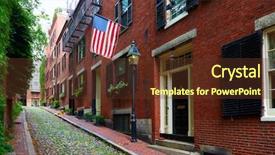  Presentation with hill - PPT theme enhanced with acorn street beacon hill cobblestone background and a tawny brown colored foreground