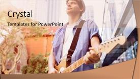  Presentation with acoustic - Theme enhanced with acoustic buildings - young musician with guitar background and a lemonade colored foreground