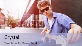  Presentation with walled city lahore - Cool new slides with acoustic buildings - young musician with guitar backdrop and a light blue colored foreground