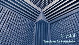  Presentation with acoustic - Slide set with traps for sound dampering blue background and a ocean colored foreground