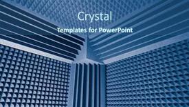  Presentation with foam - PPT theme having acoustic foam absorber and bass traps for sound dampering blue background background and a ocean colored foreground
