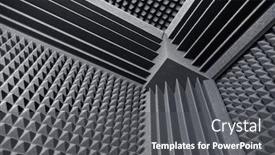  Presentation with acoustic - Colorful PPT layouts enhanced with acoustic-foam-absorber-and-bass backdrop and a dark gray colored foreground