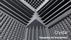  Presentation with acoustic - Amazing slide set having acoustic-foam-absorber-and-bass backdrop and a gray colored foreground