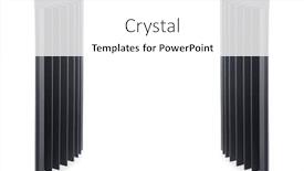  Presentation with sound - Cool new presentation design with acoustic foam bass traps for sound dampering isolated on white backdrop and a white colored foreground