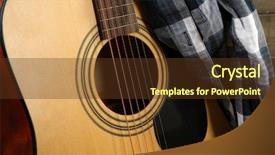  Presentation with acoustic - Theme consisting of acoustic guitar and blue checkered background and a tawny brown colored foreground
