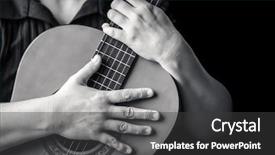  Presentation with acoustic - Audience pleasing presentation theme consisting of acoustic guitar detail on black backdrop and a dark gray colored foreground