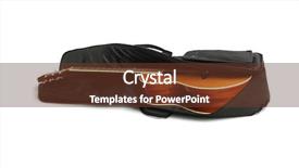  Presentation with acoustic - Cool new PPT theme with acoustic guitar in black carry backdrop and a tawny brown colored foreground