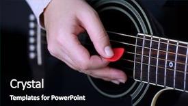  Presentation with acoustic - Presentation consisting of acoustic guitar in female hands background and a black colored foreground