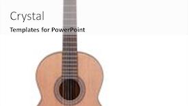  Presentation with classical guitar - PPT theme featuring acoustic guitar isolated on white background and a white colored foreground