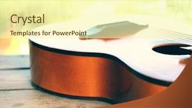  Presentation with acoustic - Beautiful theme featuring acoustic guitar next the window backdrop and a  colored foreground