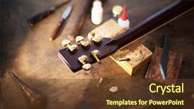  Presentation with steel bracings - Audience pleasing presentation theme consisting of acoustic guitar on or steel backdrop and a tawny brown colored foreground