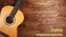  Presentation with classical guitar - Slide deck enhanced with acoustic guitar on wooden background background and a tawny brown colored foreground