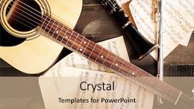  Presentation with classical - PPT theme featuring acoustic guitar soprano saxophone violin background and a lemonade colored foreground