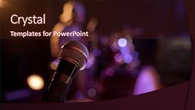  Presentation with acoustic - Cool new slides with acoustic noise - close up of microphone backdrop and a  colored foreground