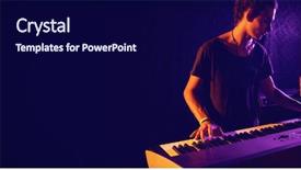  Presentation with noise - Slide set enhanced with acoustic noise - confident male musician playing piano background and a navy blue colored foreground