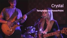  Presentation with female male symbol - Presentation with acoustic noise - male and female guitarists performing background and a  colored foreground