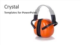  Presentation with vat value added tax isolated - Amazing PPT layouts having acoustic protection - noice cancelling earphones isolated backdrop and a white colored foreground