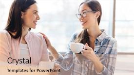  Presentation with coffee talk - Presentation theme enhanced with acquaintance - coffee talk background and a  colored foreground
