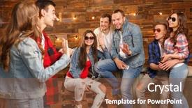  Presentation with group - Presentation theme consisting of acquaintance and flirtation a woman background and a tawny brown colored foreground