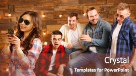  Presentation with visionary men - PPT theme enhanced with acquaintance and flirtation a woman background and a tawny brown colored foreground