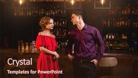  Presentation with man and woman divorce drawing - Amazing PPT theme having acquaintance in bar woman flirts backdrop and a wine colored foreground