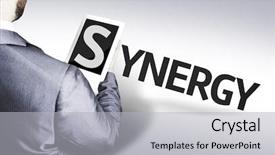  Presentation with synergy - Amazing presentation having acquisition - business man with the text backdrop and a light gray colored foreground