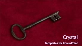  Presentation with red heart key - PPT theme with acquisition - key on red velvet pillow background and a black colored foreground