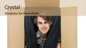  Presentation with cardboard - Presentation theme enhanced with confined space - acrobat inside of a cardboard background and a coral colored foreground