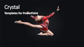  Presentation with black woman - Presentation theme with acrobatic gymnastics - young cute woman in gymnast background and a black colored foreground