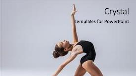  Presentation with stretching - Colorful presentation theme enhanced with acrobatic gymnastics - young gymnast girl stretching backdrop and a light gray colored foreground