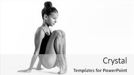  Presentation with stretching - Colorful slides enhanced with acrobatic gymnastics - young gymnast girl stretching backdrop and a white colored foreground