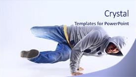  Presentation with fresh man chemistry - Cool new theme with acrobatic gymnastics - young handsome fresh man breakdancing backdrop and a sky blue colored foreground