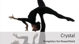  Presentation with acrobatics - PPT theme having acrobatics - two women contortionist practicing gymnastic background and a light gray colored foreground