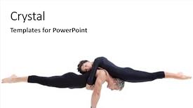  Presentation with acrobats - Audience pleasing slides consisting of acrobatics - two young modern acrobats posing backdrop and a white colored foreground