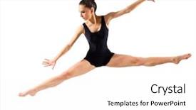  Presentation with ballerina - Theme having acrobatics - young ballerina isolated on white background and a white colored foreground