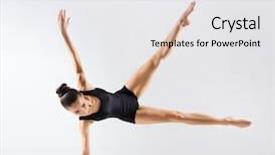 Presentation with ballerina - Presentation theme featuring acrobatics - young ballerina on gray version background and a white colored foreground