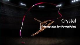  Presentation with art - Amazing presentation design having acrobatics - young girl engaged art gymnastic backdrop and a wine colored foreground