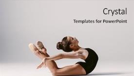  Presentation with acrobatics - Presentation having acrobatics - young gymnast girl stretching background and a light gray colored foreground