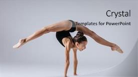  Presentation with youth job training - Cool new presentation design with acrobatics - young gymnast girl stretching backdrop and a light gray colored foreground