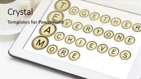  Presentation with acronym - Slide deck having acronym together everyone achieves more background and a soft green colored foreground