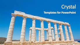  Presentation with ancient greek - Slide deck having acropolia - ancient temple greek ruins acropolis background and a  colored foreground