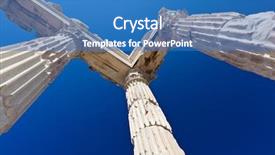  Presentation with ancient egypt temple of hatshepsut - Theme consisting of acropolia - detail of ancient temple background and a  colored foreground