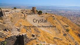  Presentation with ancient ruins - Colorful presentation design enhanced with acropolia - ruins in ancient city backdrop and a  colored foreground