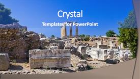  Presentation with corinth - Colorful PPT layouts enhanced with acropolis athens - ruins of temple in corinth backdrop and a cobalt blue colored foreground