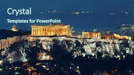 Presentation with night - PPT layouts enhanced with acropolis historical ruins at night background and a  colored foreground