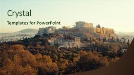  Presentation with climbing to top of mountain - Cool new theme with acropolis historical ruins on top backdrop and a cream colored foreground